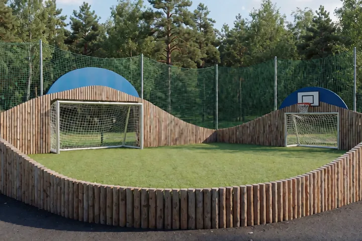 Multisportarena med basket- och fotbollsplan