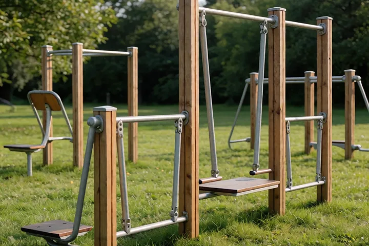 Utegym med träningsutrustning ute